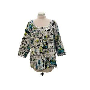 LANTANA CASUALS Womens M 100% Linen Button Up Top Lightweight Jacket Resortwear